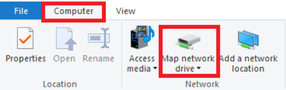 Computer; Map Network Drive