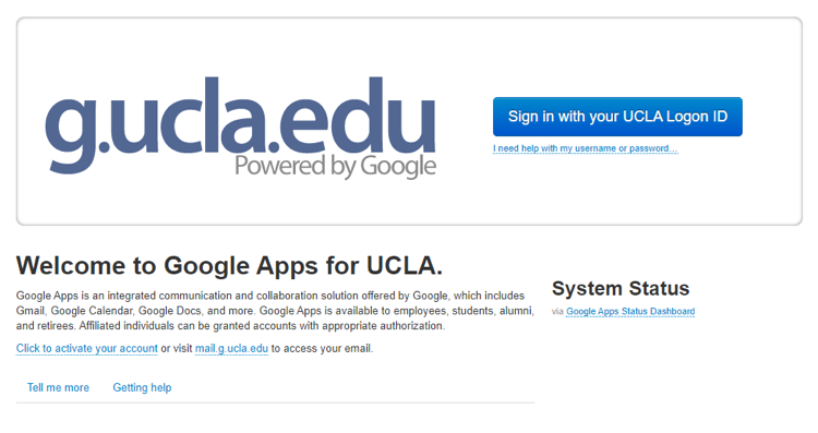 logon to your g.ucla.edu; sign in with your ucla logon ID